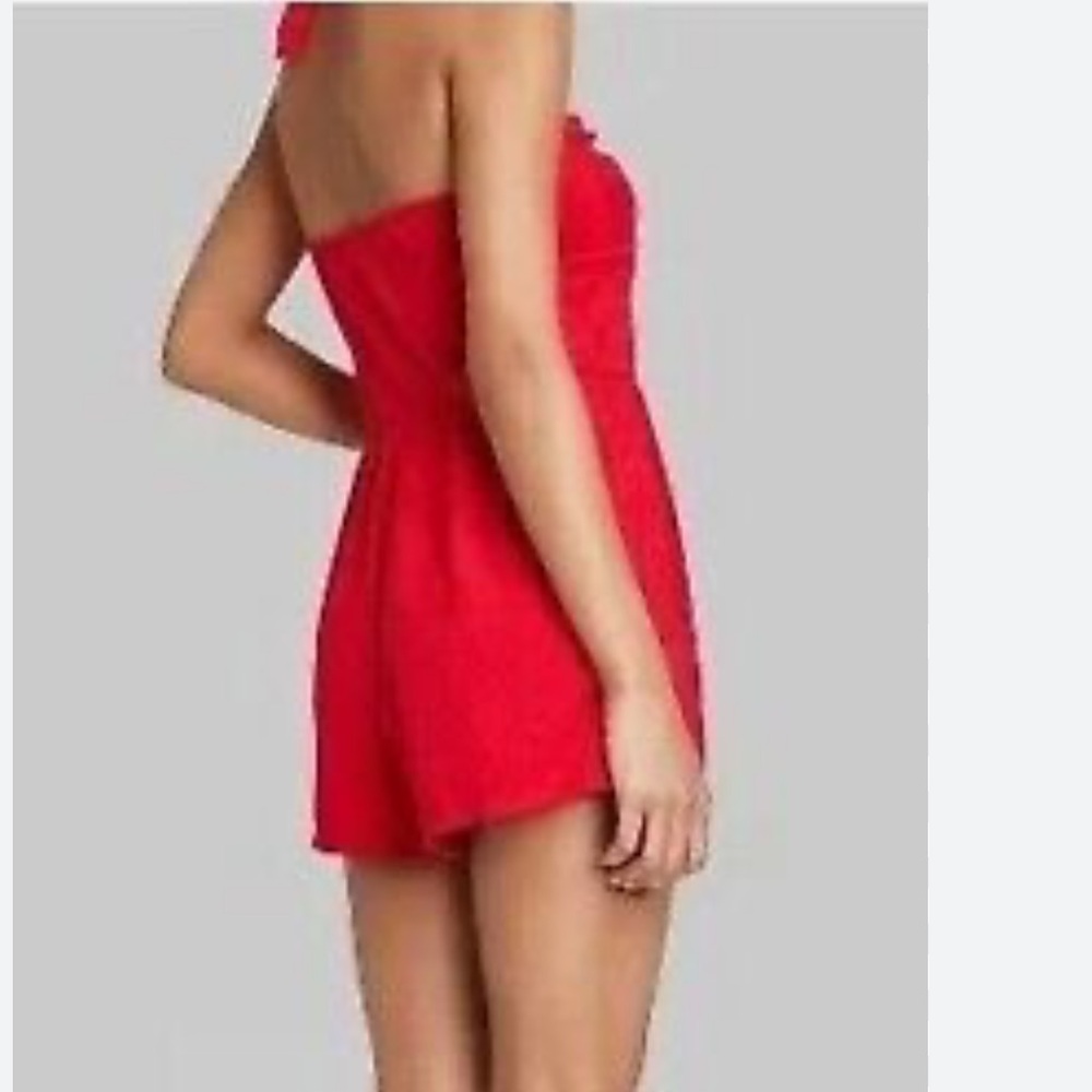 Wild Fable Bright Red Terry Cloth Halter Romper NWT - Picture 5 of 12